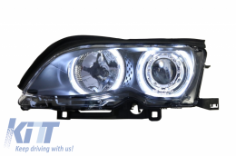 LED Фарове с Angel Eyes подходящи за BMW 3 Series E46 (09.2001-03.2005) Ксенон Дизайн Черен-image-6033919