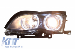 LED Фарове с Angel Eyes подходящи за BMW 3 Series E46 (09.2001-03.2005) Ксенон Дизайн Черен-image-6033923