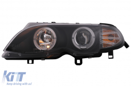 LED Фарове с Angel Eyes , подходящи за BMW Серия 3 E46 Facelift Лимузина Touring (2001-2005) Черен-image-6087904