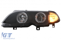 LED Фарове с Angel Eyes , подходящи за BMW Серия 3 E46 Facelift Лимузина Touring (2001-2005) Черен-image-6087909