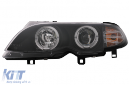 LED Фарове с Angel Eyes , подходящи за BMW Серия 3 E46 Facelift Лимузина Touring (2001-2005) Черен-image-6087911