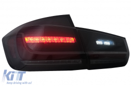 LED BAR Luci posteriori per BMW 3 F30 Pre LCI e LCI 11-19 Nero Fumo Dinamico Luce-image-6088384