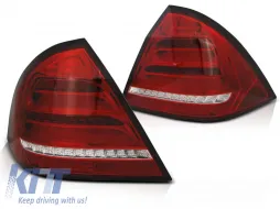 image-69-LED BAR TAIL LIGHTS RED WHITE SEQ fits MERCEDES W203 SEDAN 00-04
