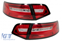 LED BAR Taillights suitable for Audi A6 4F2 C6 Limousine (2008-2011) Red Clear Facelift Design with Sequential Dynamic Turning Lights - TLAUA64F2R