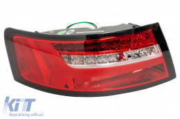 LED BAR Taillights suitable for Audi A6 4F2 C6 Limousine (2008-2011) Red Clear Facelift Design with Sequential Dynamic Turning Lights-image-6098468