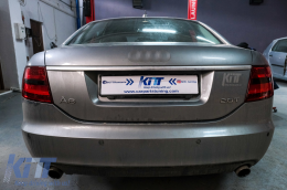 LED BAR Taillights suitable for Audi A6 C6 4F Sedan (04.2004-2008) 7-PIN Red Smoke-image-6078509