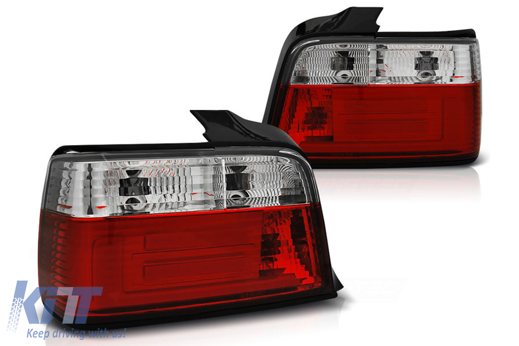 LED BAR Hátsó lámpák BMW 3-as sorozat E36 szedánhoz (12.1990-08.1999) Piros Fehér