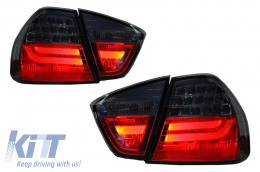 LED BAR Taillights suitable for BMW 3 Series E90 (2005-2008) Smoke-image-6019243