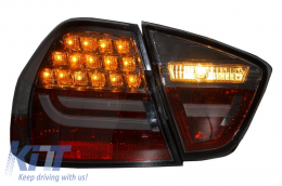 LED BAR Taillights suitable for BMW 3 Series E90 (2005-2008) Smoke-image-6019248