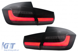 LED BAR Taillights suitable for BMW 3 Series F30 Pre LCI & LCI (2011-2019) Black Smoke with Dynamic Sequential Turning Light