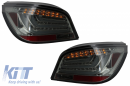 LED Bar Taillights suitable for BMW 5 Series E60 (2003-2007) Smoke-image-6033784