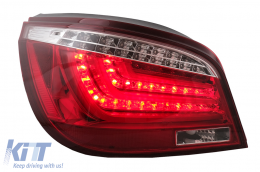 LED Bar Taillights suitable for BMW 5 Series E60 LCI (2007-2010) Red Clear-image-6105797