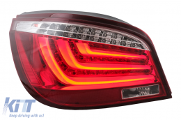 LED Bar Taillights suitable for BMW 5 Series E60 LCI (2007-2010) Red Clear-image-6105800