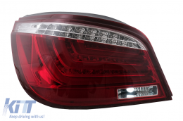 LED Bar Taillights suitable for BMW 5 Series E60 LCI (2007-2010) Red Clear-image-6105808