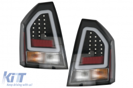 LED BAR Taillights suitable for Chrysler 300C Limousine (2004-2008) Black - TLCH300CB