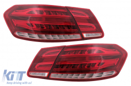 LED BAR Taillights suitable for Mercedes E-Class W212 Facelift (2013-2016) Dynamic Sequential Turning Light Red Clear - TLMBW212FRCFW