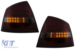 LED Bar Taillights suitable for Skoda Octavia II (2004-2012) Red Smoke - TLSKO2RS