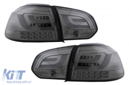 LED Bar Taillights suitable for VW Golf 6 VI (2008-2013) Smoke - TLVWG6S