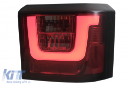 LED Bar Taillights suitable for VW T4 Transporter Caravelle Multivan (1990-2003) Red Smoke-image-6086726