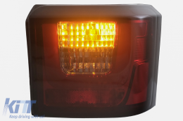LED Bar Taillights suitable for VW T4 Transporter Caravelle Multivan (1990-2003) Red Smoke-image-6086728