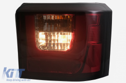LED Bar Taillights suitable for VW T4 Transporter Caravelle Multivan (1990-2003) Red Smoke-image-6086733