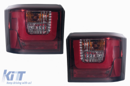 LED Bar Taillights suitable for VW T4 Transporter Caravelle Multivan (1990-2003) Red Smoke-image-6086735