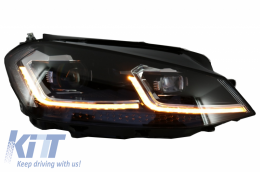 LED Фарове Bi-Xenon Look подходящи за VW Golf 7 VII (2012-2017) Facelift G7.5 R Line Дизайн с последователни Динамичен Въртящи се светлини-image-6056096