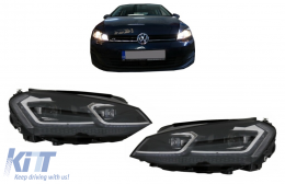 LED Фарове Bi-Xenon Look подходящи за VW Golf 7 VII (2012-2017) Facelift G7.5 R Line Дизайн с последователни Динамичен Въртящи се светлини-image-6086921