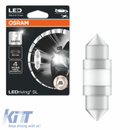 Led Bulb Festoon 29mm C5W SV8.5-8 12volt 1 watt 6000k Osram 6438DWΡ-01Β 1pc