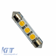 Led Bulb Festoon 36mm 3 Leds 12volt White Color 1pc