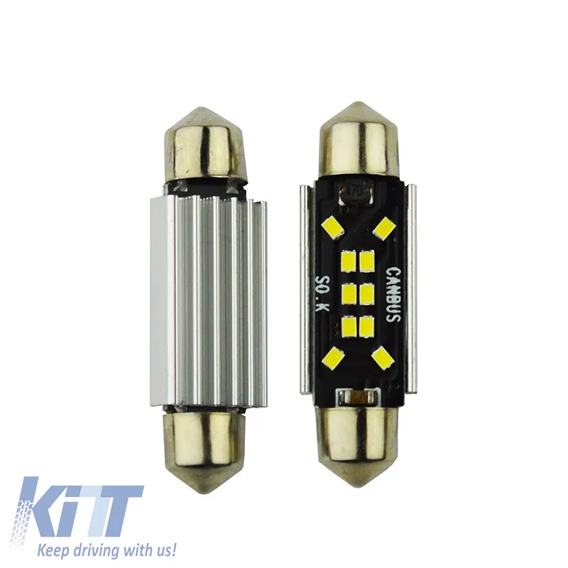 Led Bulbs Festoon 41mm 10 Leds 12volt C5W Canbus White Color Auto GS 600485 2pcs 16947