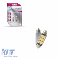 Led Bulbs Festoon 41mm 9 Leds 12volt White Color M-Tech LB816W 2 Pieces