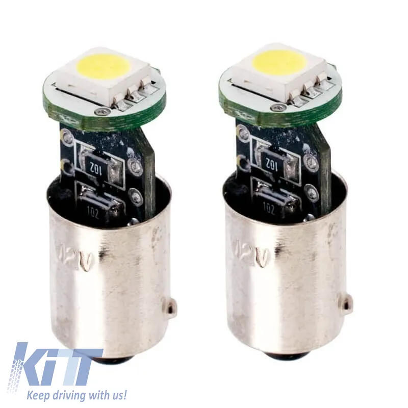 Led Bulbs H6W / BA9ES 3Watt Error Free Canbus 12volt White Racesport LIT0537 2 pcs