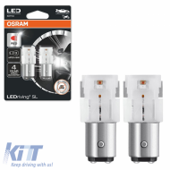 Led Bulbs P21/5W BAY15D Double 12volt 1.7 watt Red Osram 7528DRP-02B 2pcs
