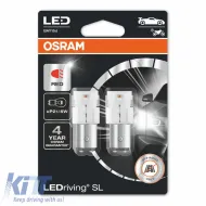 Led Bulbs P21/5W BAY15D Double 12volt 1.7 watt Red Osram 7528DRP-02B 2pcs-image-6296438