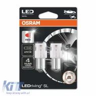 Led Bulbs P21W BA15S Single Red 12volt 1.4 watt Osram 7506DRP-02B 2pcs-image-6296404