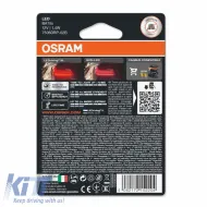 Led Bulbs P21W BA15S Single Red 12volt 1.4 watt Osram 7506DRP-02B 2pcs-image-6296405