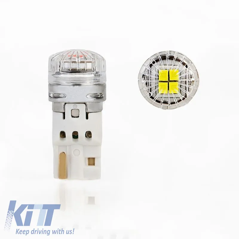 Led Bulbs T10 12-30Volt 90Lm 4 Led White Color Canbus 14680 2 Pieces