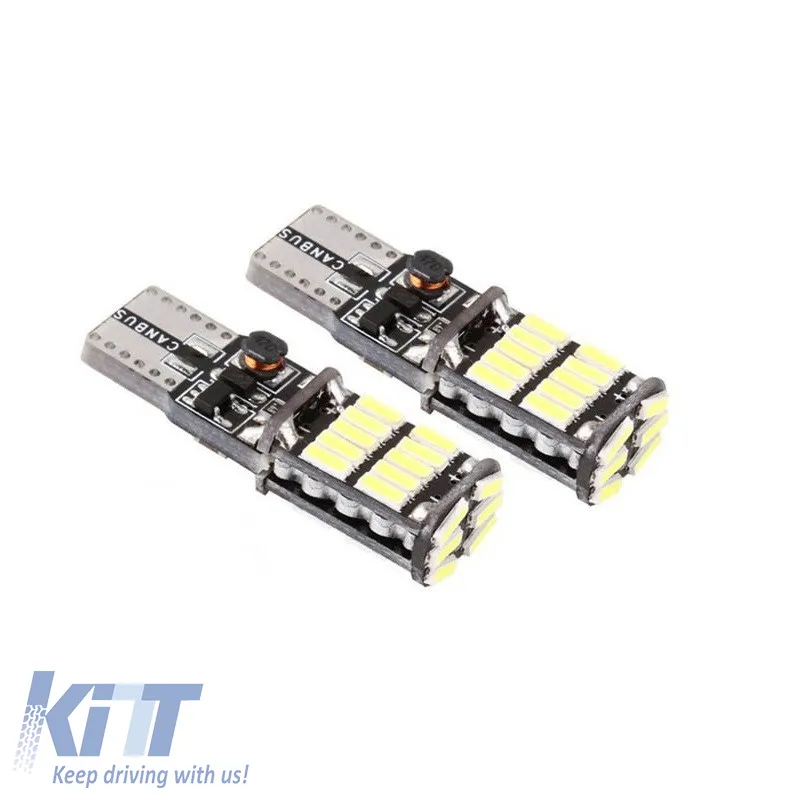 Led Bulbs T10 12volt 26 Led Canbus White Color Auto GS 2 Pieces