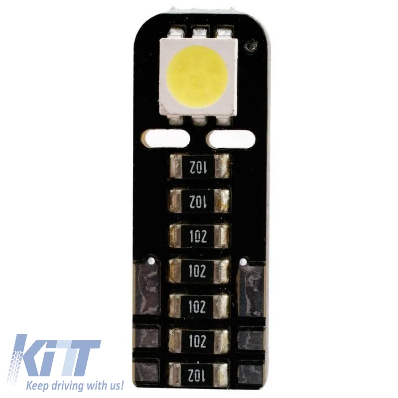 Led Bulbs T10 12volt 3W 1 Smd Led Canbus White Color RaceSport LIT0541 2pcs