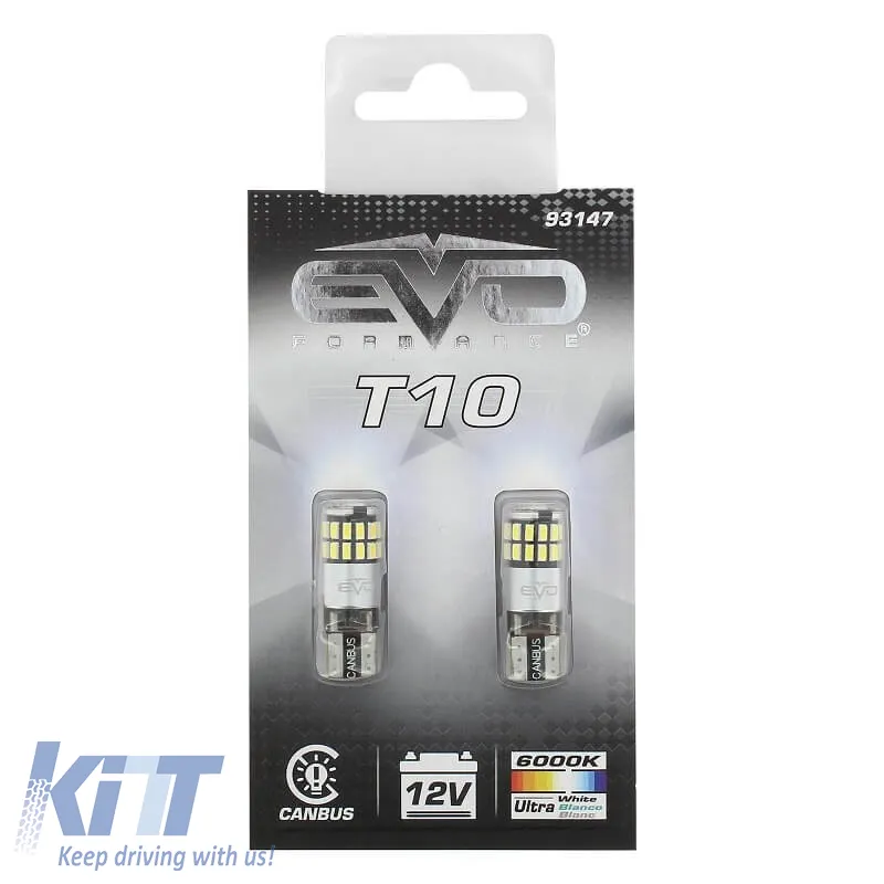 Led Bulbs T10 12volt 9 Smd Led Canbus White Color RaceSport EV93147 2pcs