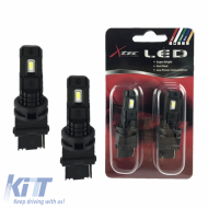 Led Bulbs T20 W21W / 3156 W3X16D 2Smd 12volt Single White Color X-Tec 2 Pieces