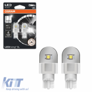 Led Bulbs W16W T16 W2.1x9.5D 12volt 2.1 watt 6000k Osram 921DWΡ-02B 2pcs