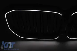 LED Central Kidney Grilles suitable for BMW X5 G05 (2018-2022) Double Stripe Piano Black-image-6277395