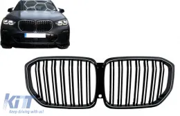 image-41-LED Central Kidney Grilles suitable for BMW X5 G05 (2018-2022) Double Stripe Piano Black