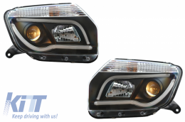 LED Фарове подходящи за Dacia Duster I (2009-2014) Tube Light Bar Черен Edition-image-6041270