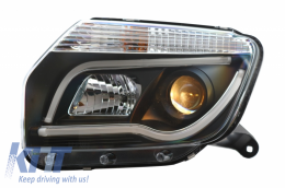 LED Фарове подходящи за Dacia Duster I (2009-2014) Tube Light Bar Черен Edition-image-6041271