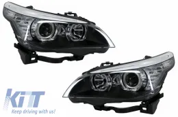 image-15-LED Dayline Angel Eyes Headlights suitable for BMW 5 Series E60 E61 (2003-2007) LCI Look
