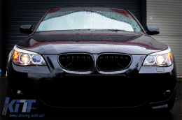 LED Dayline Angel Eyes Headlights suitable for BMW 5 Series E60 E61 (2003-2007) LCI Look-image-6093199