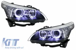 LED Dayline Angel Eyes Фарове , подходящи за BMW 5 Series E60 E61 (2003-2007) LCI Look-image-6033687